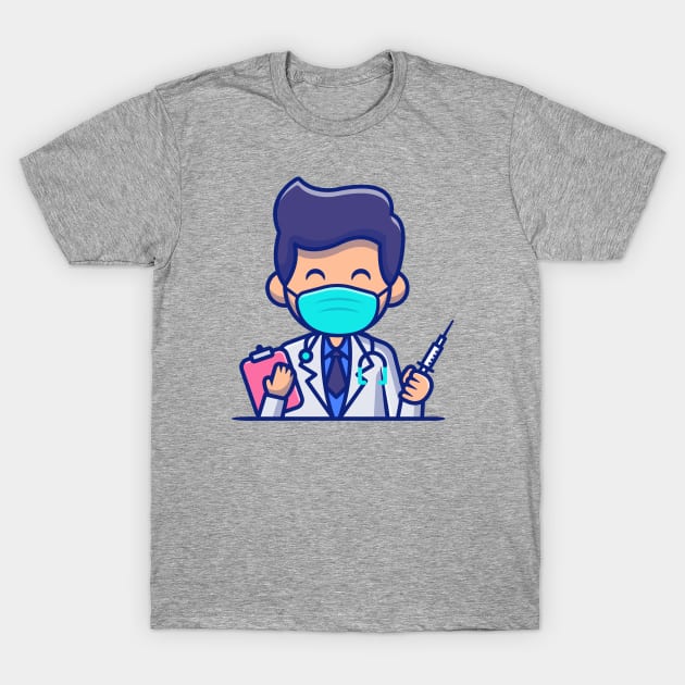 Doctor With Injection And Clipboard T-Shirt by Catalyst Labs